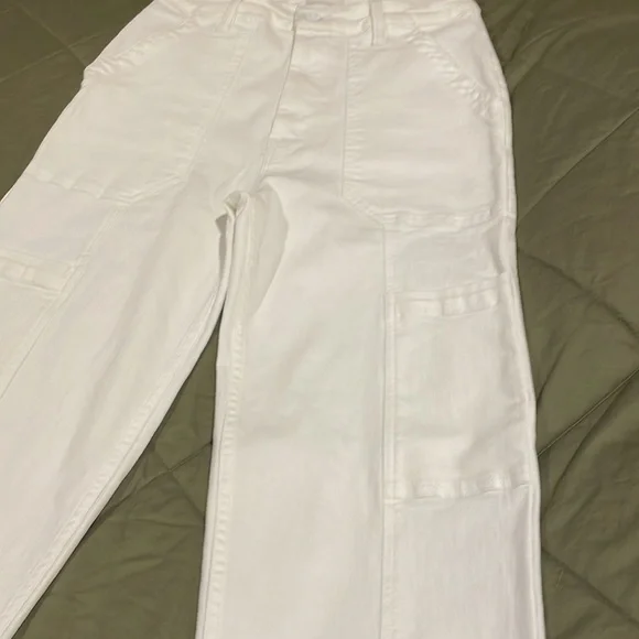NWT MOTHER WHITE The Private Double Pocket Skimp Jeans size 26